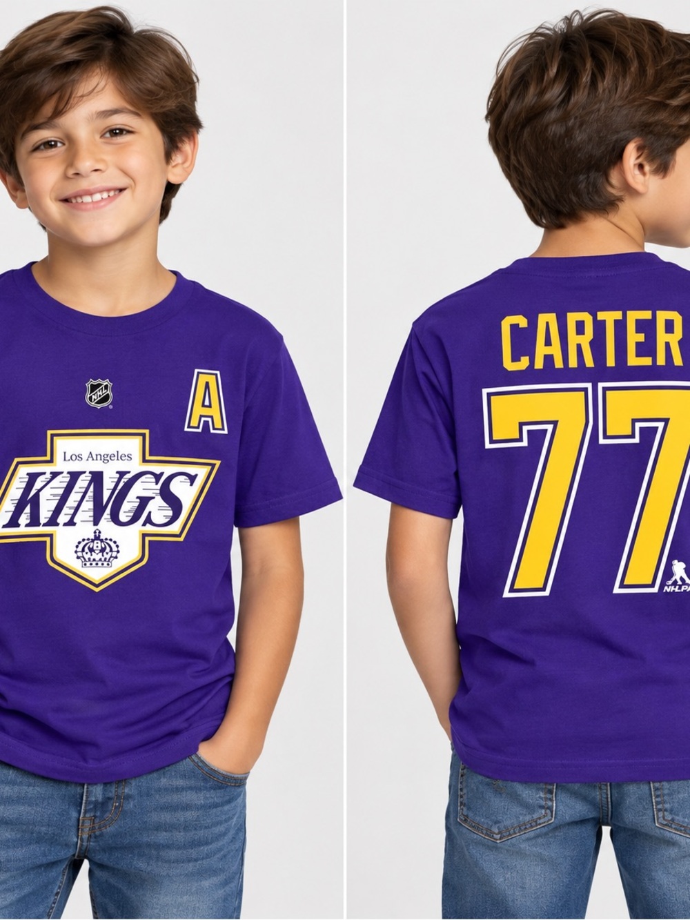 NHL Los Angeles Kings Purple Carter #77 Kids Tee